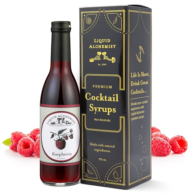 Liquid Alchemist Raspberry Syrup for Drinks - Real Ingredients Make the Perfect Summer Cocktail or