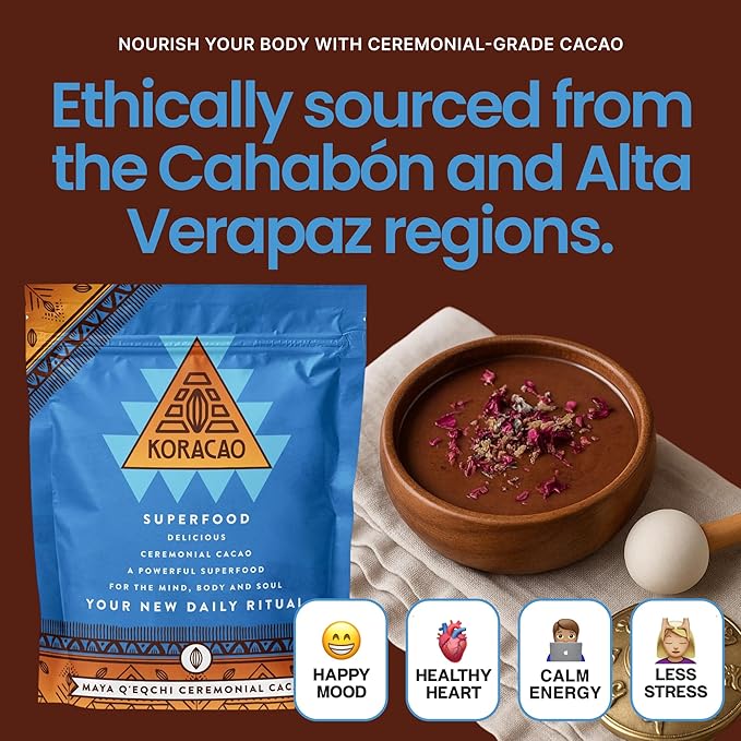 KORACAO Sustainably Harvested Guatemalan Cacao | Maya W'Eqchi Ceremonial Cacao | Ideal Superfood