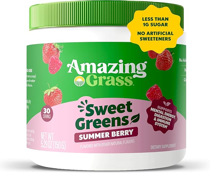 Amazing Grass Sweet Greens and Superfoods Powder for Digestive Health, Greens Powder, Digestive