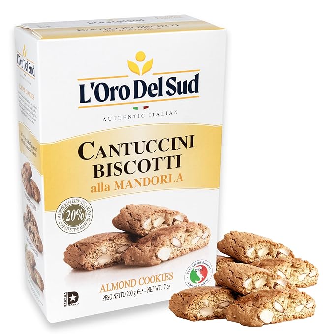 L'Oro Del Sud Traditional Almond Biscotti, Cantuccini d'Abruzzo, Italian Cookies Madewith Real