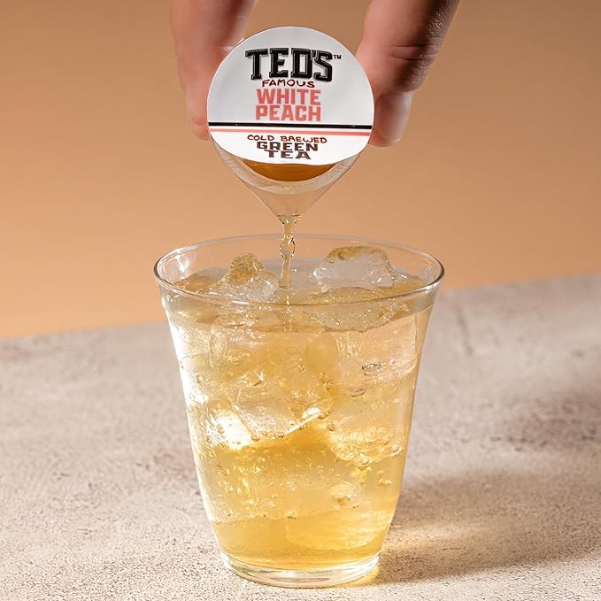 Ted's Tea by Java House - Single Serve Liquid Concentrate Pods - Peel and Pour - White Peach Green