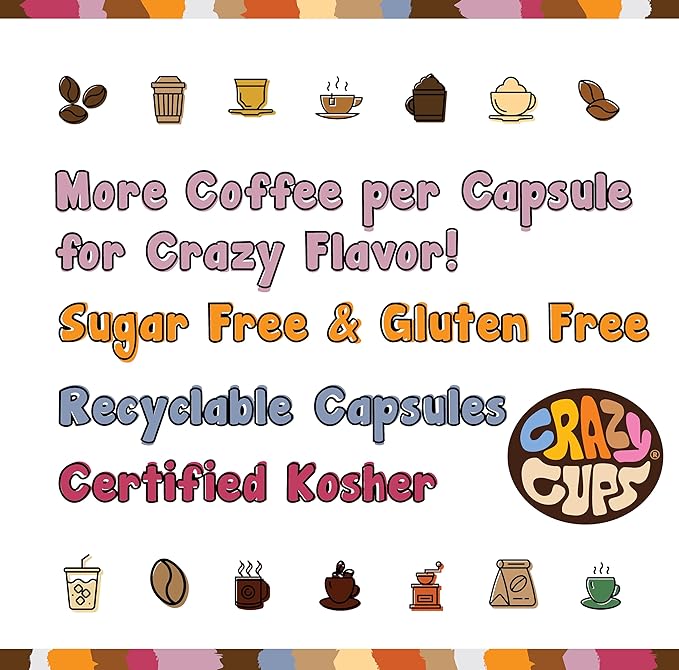Crazy Cups Medium Roast Chocolate Coffee Lovers Coffee Pods Variety Pack, 24 Count