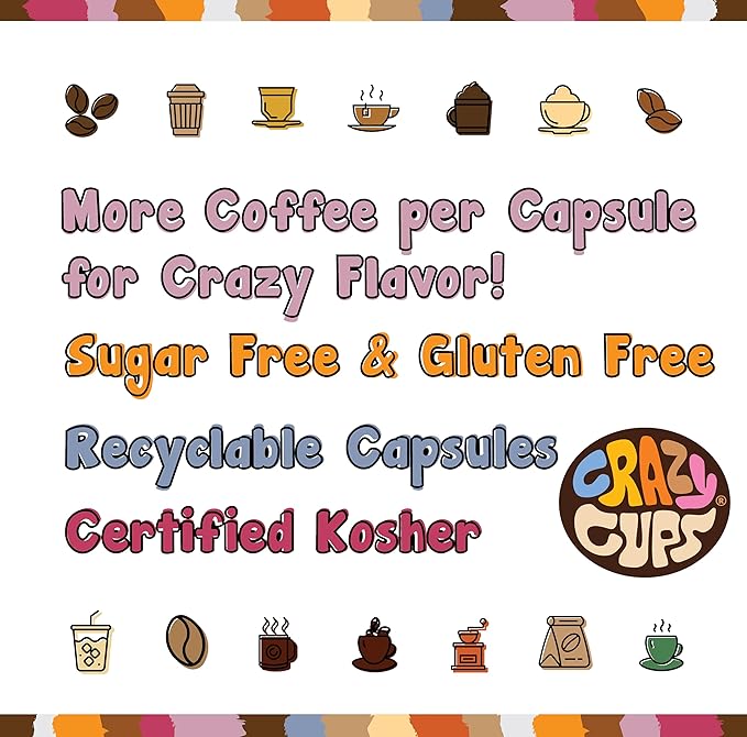 Crazy Cups Flavored Coffee in Single Serve Coffee Pods - Flavor Coffee Variety Pack Chocolate 40
