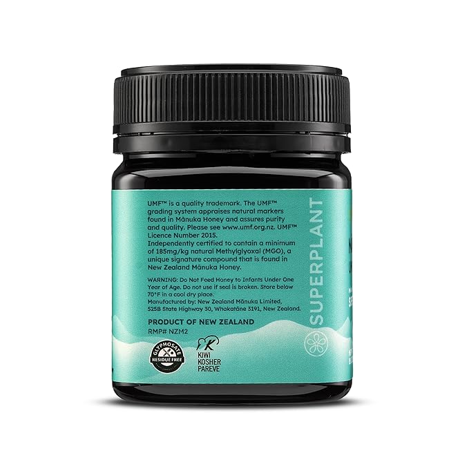 Melora Raw Manuka Honey from New Zealand | UMF 8+ | MGO 185+ | 8.8 Oz Jar | Safe for Skin Care |