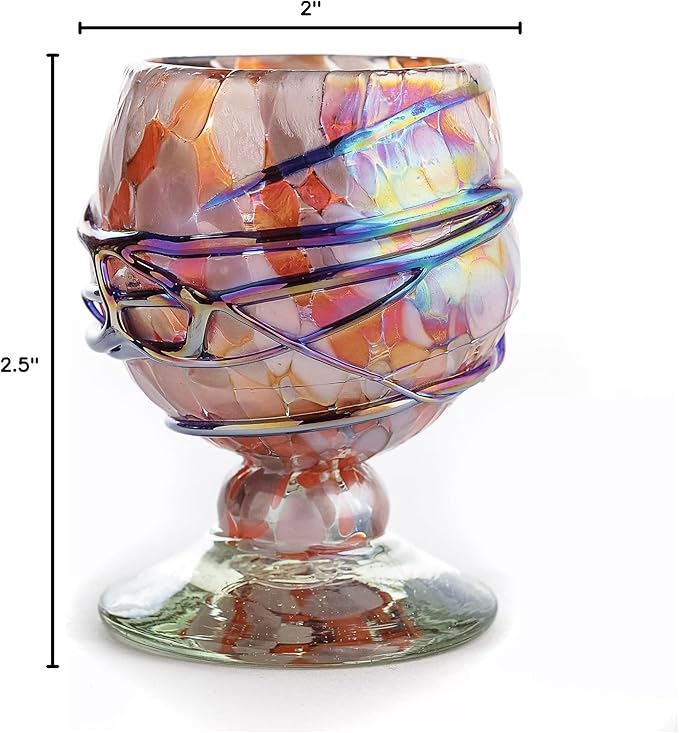 Authentic Mexican Tequila Hand Blown Shot Glasses - Set of 4-2 oz - Mini Glass Snifters - Heavy