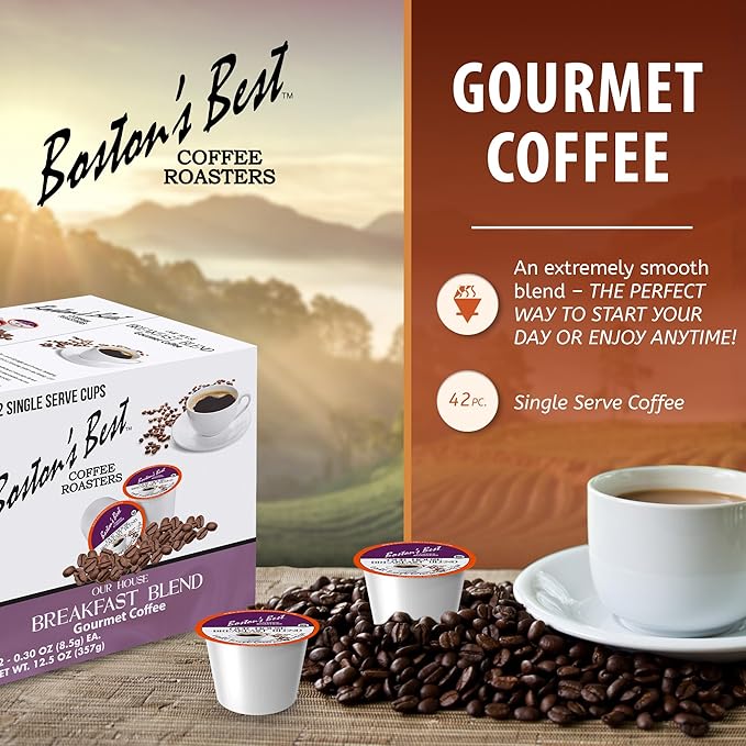 Boston’s Best - Smooth Light-Roast Breakfast Blend, Delicious Gourmet Coffee Compatible with Keurig