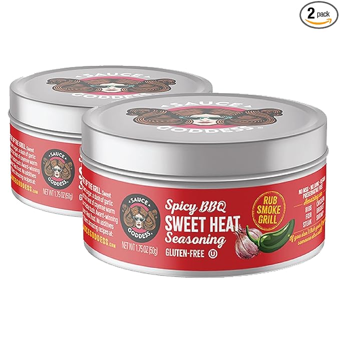 Sauce Goddess - BBQ Sweet Heat Spice Rub - Gluten-Free Seasoning, Garlic-Loaded Spicy Sweet Rib Rub