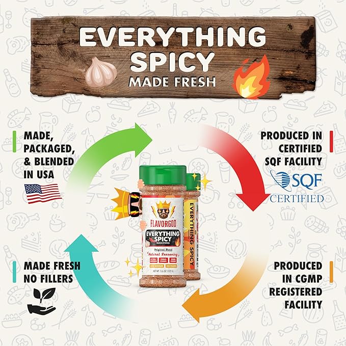 Everything Spicy Seasoning Mix by Flavor God - Premium All Natural & Healthy Spice Blend for Steak