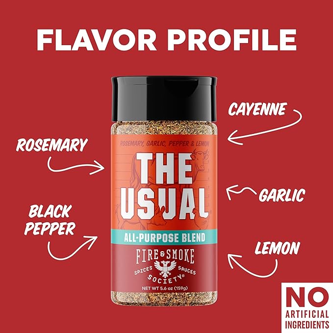 Fire & Smoke Society The Usual All Purpose BBQ Seasoning | BBQ Rubs for Smoking and Grilling |