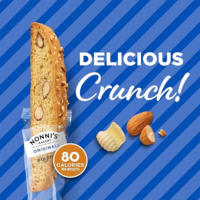 Nonni's Originali Classic Almond Biscotti Cookies ??Individually Wrapped Italian Coffee Snack