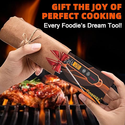 Digital Meat Thermometer Instant Read - Ultra Fast 1s Reading, Waterproof with Backlight & Motion