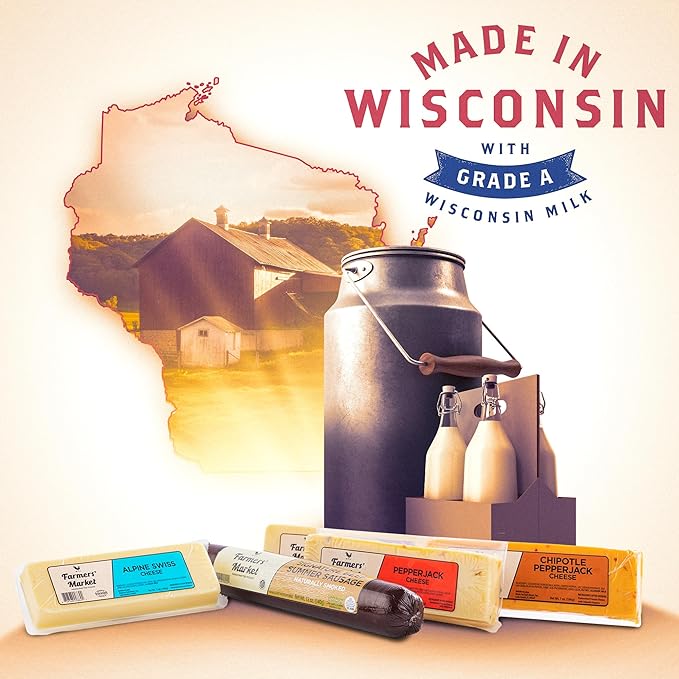 Farmers Market, Gluten Free, Keto, Paleo, Low Sodium, Zero Sugar, Wisconsin Cheese Gift Sets