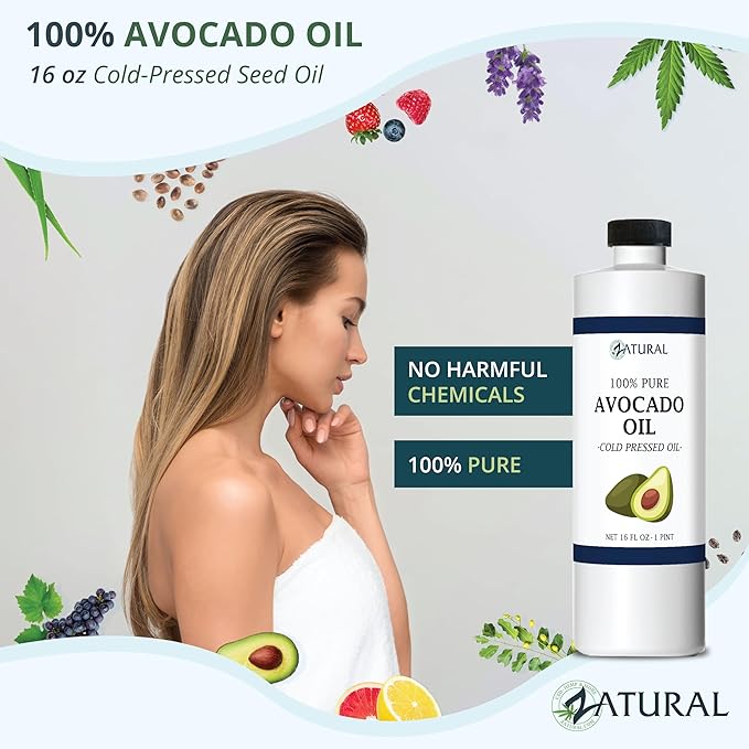 Zatural 100% Avocado Oil Pure Natural without Additives, Clean, Cold Pressed, Non-GMO, Vegan: For