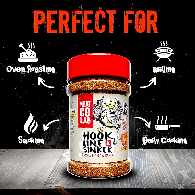 Angus & Oink | Hook Line & Sinker Rub | Maple Glazed Smoky Garlic | Perfect for Fish, Pork &