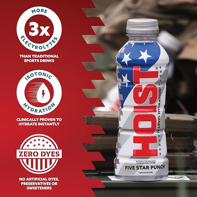 Hoist Premium Hydration Isotonic Electrolyte Drink, Powerful IV-Level Hydration, Five Star Punch