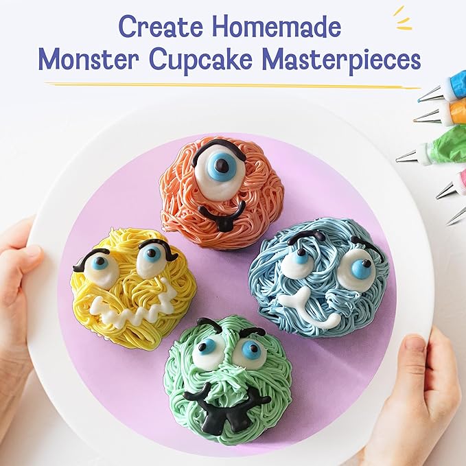 Baketivity x Duff Goldman Monster Cupcakes Kit - Cooking Set with Premeasured Ingredients