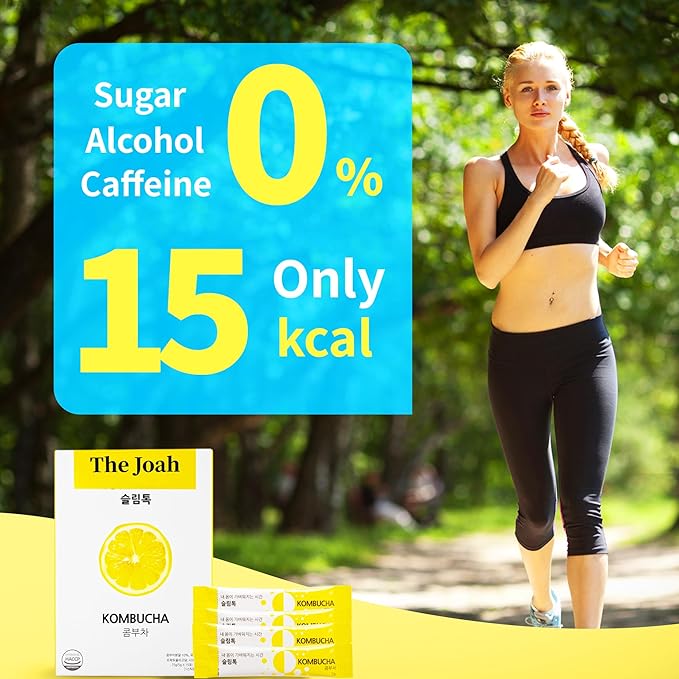 The Joah SlimTalk Kombucha Powder Sticks(Lemon Flavor) - Sugar Free, Probiotics & Prebiotics
