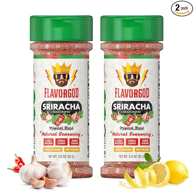 Sriracha Seasoning Mix, 2 Bottles by Flavor God - Premium All Natural & Healthy Spice Blend for
