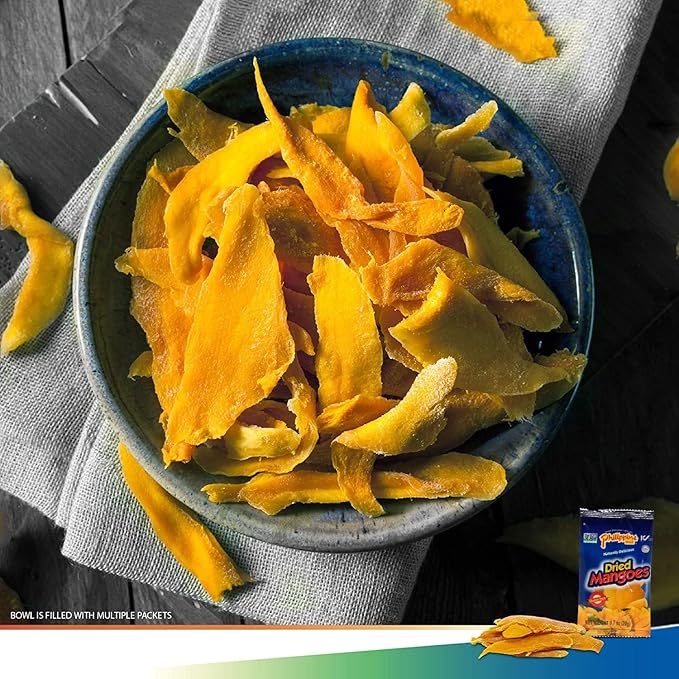 Philippine Brand Dried Mangoes Fruit Snacks (24 Pack)- All Naturally Gluten Free, Vegan