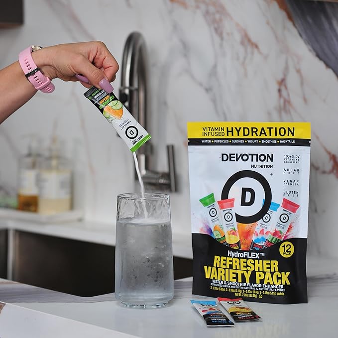 Devotion Nutrition HydroFLEX Water Flavoring Packets ??Sugar-Free Hydration with Vitamins &