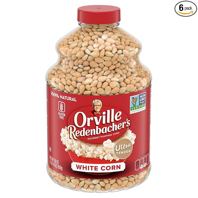 Orville Redenbacher's Gourmet Popcorn Kernels, White Corn, 30 oz. (Pack of 6)