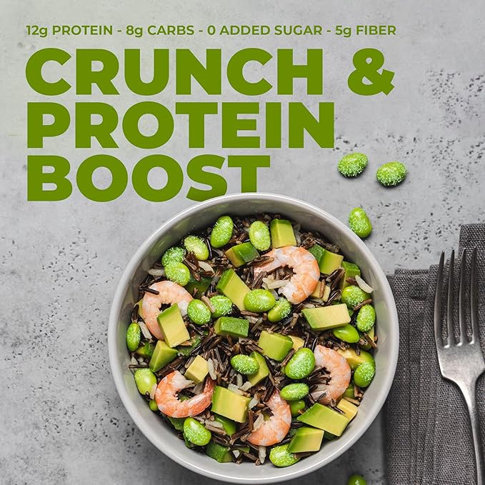 Crunchy Dry Roasted Edamame Beans Snack by Zest Delites, Sea Salt, Vegan, Low Calorie (110cal) High