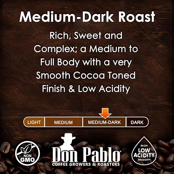 2LB Don Pablo Gourmet Coffee - Brazil Cerrado - Medium Dark Roast - Whole Bean Coffee - 100%