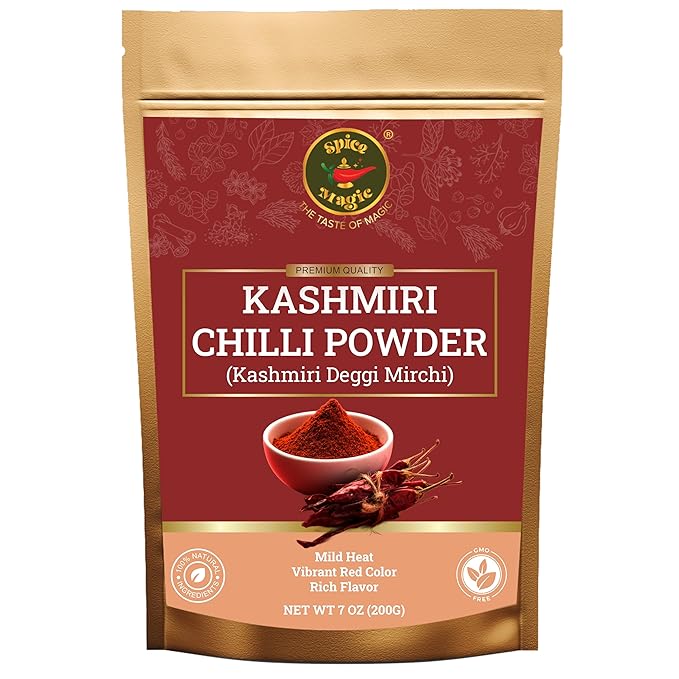 Spice Magic Kashmiri Chilli Powder ~ 7oz (200g) I 100% Pure, Aromatic & Natural I Low Heat I