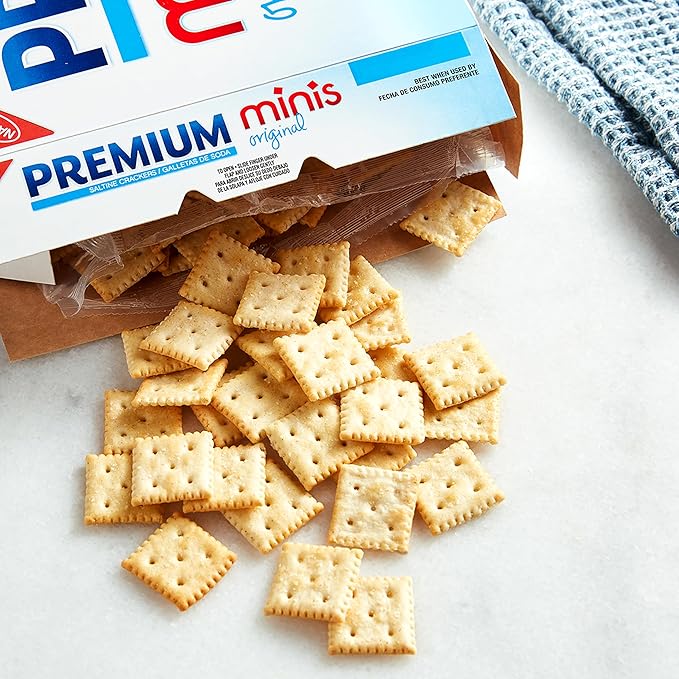 Premium Saltine Crackers Variety Pack, 2 Mini and 2 Soup & Oyster Crackers, Lunch Snacks, Bulk