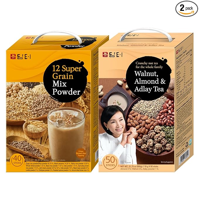 DAMTUH Walnut Almond Adlay Mixed Powder and Super 12 Grains Mixed Powder Misugaru Meal Replacement