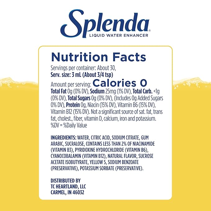 SPLENDA Liquid Water Enhancer Drops, Sugar Free, Zero Calorie, Natural Flavor, Concentrated Drink