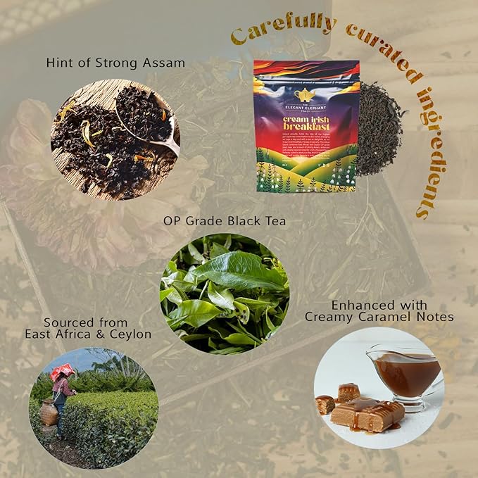 Cream Irish Breakfast Tea, Loose Leaf Black Tea ??Irish Classic with Caramel & Strong Assam