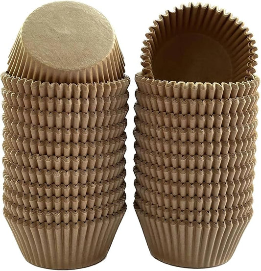 600 Count Natural Cupcake Liners Standard Size Baking Cups Food-Grade Greaseproof Paper Muffin