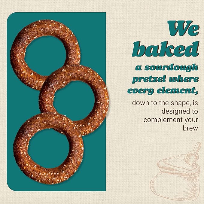 Unique Snacks Sourdough Craft Beer Pretzel Rings, Delicious Homestyle Baked Snack Bag, Vegan, OU