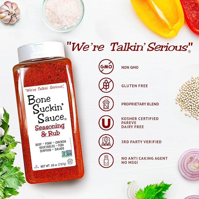 Bone Suckin' Sauce Bulk Seasoning & Rub - Brown Sugar, Garlic, Onion, Spices - Non-GMO