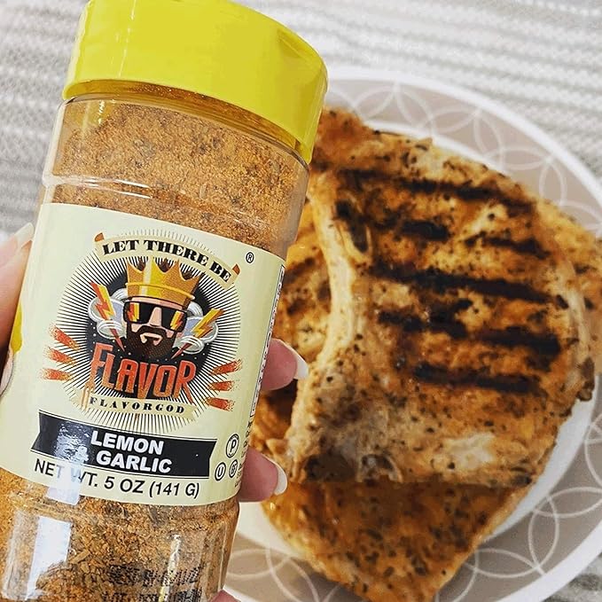 Lemon Garlic Seasoning Mix, 2 Bottles by Flavor God - Premium All Natural & Healthy Spice Blend for