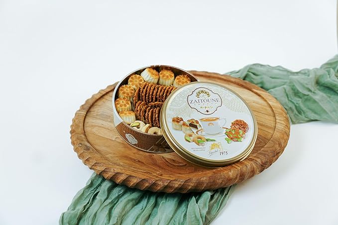 Zaitoune Premium Mini Mixed Cookies - 9 oz | Bite-Sized Date Maamoul, Barazek & Ghraybeh Cookie Mix
