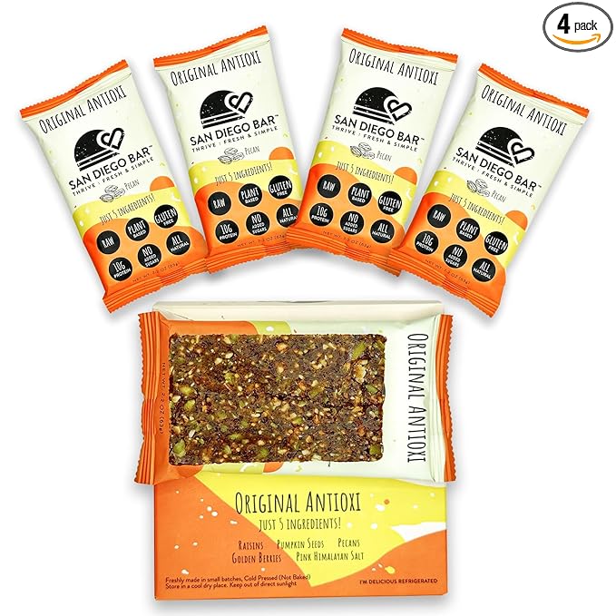 San Diego Bar | Raw, Vegan, Gluten & Soy Free Nutrition Meal Bar with No Added Sugars - 10g Protein