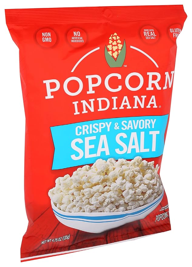 Popcorn, Indiana Sea Salt Popcorn, Family Pack Single 4.75 Oz