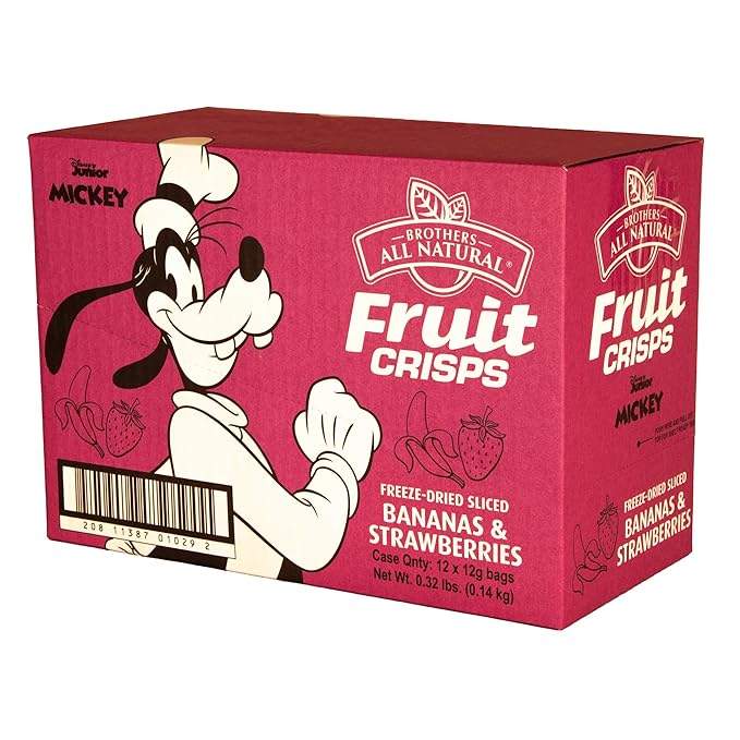 Brothers All Natural Disney Freeze Dried Fruit Crisps, Banana Strawberry, 0.42 Oz (Pack of 12)