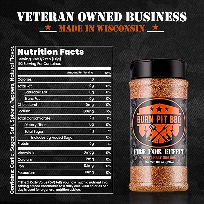 Burn Pit BBQ Seasoning – Fire for Effect Barbecue Seasoning – Sweet Heat Hot BBQ Rub – Natural and