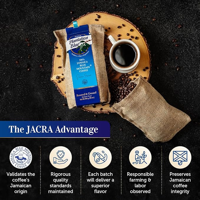 PREMIUM PLANTATION BLUE TRADITION CLASS EXPERIENCE 100% Jamaica Blue Mountain Coffee Medium Roasted