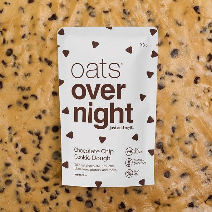 Oats Overnight - Chocolate Chip Cookie Dough - Vegan, 20g Protein, High Fiber Breakfast Shake
