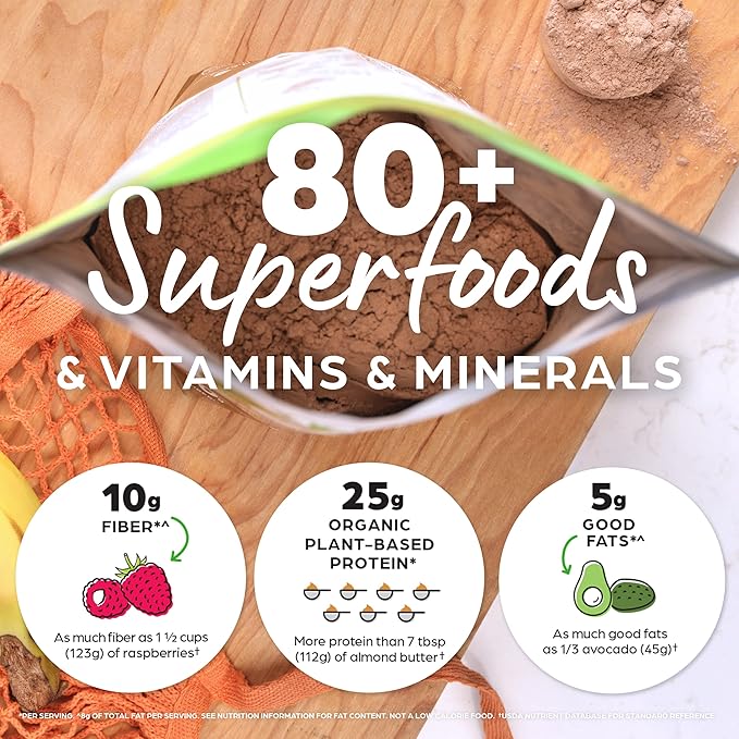Orgain Perfect Meal, Organic, Vegan Meal Replacement Protein Powder, Chocolate - 25g Plant Based