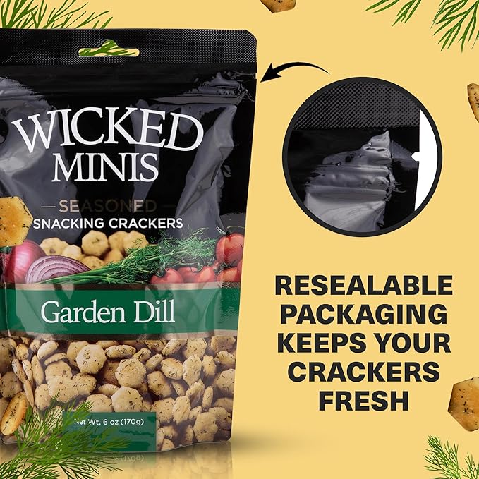 Wicked Minis Soup & Oyster Crackers - Saltine & Salted Flavored Mini Puffed Soup, Savory Snacking