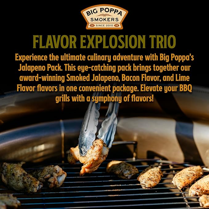 Big Poppa’s Jallelujah Seasoning Set – Gourmet Spice Trio with Jalapeño, Jalapeño Bacon & Lime Rubs