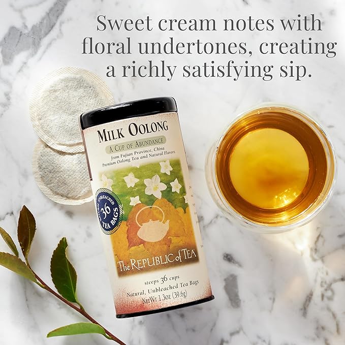The Republic of Tea ??Milk Oolong Tea Tin, 36 Tea Bags, Naturally Caffeinated