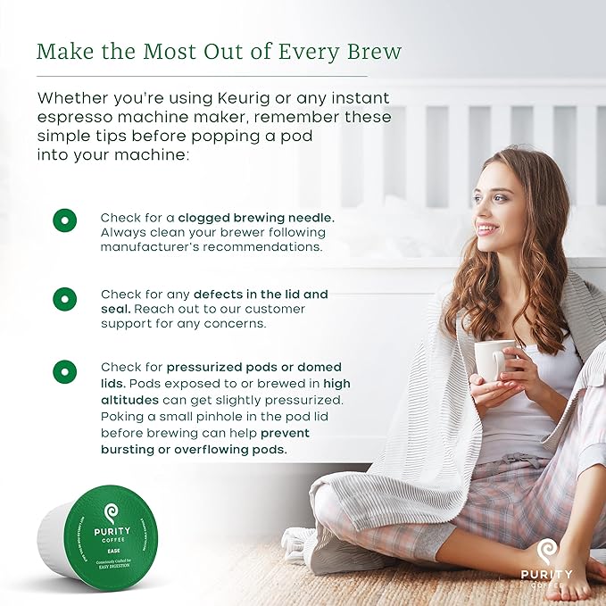 Purity Coffee EASE Dark Roast Low Acid Organic Coffee - USDA Certified Organic Specialty Grade
