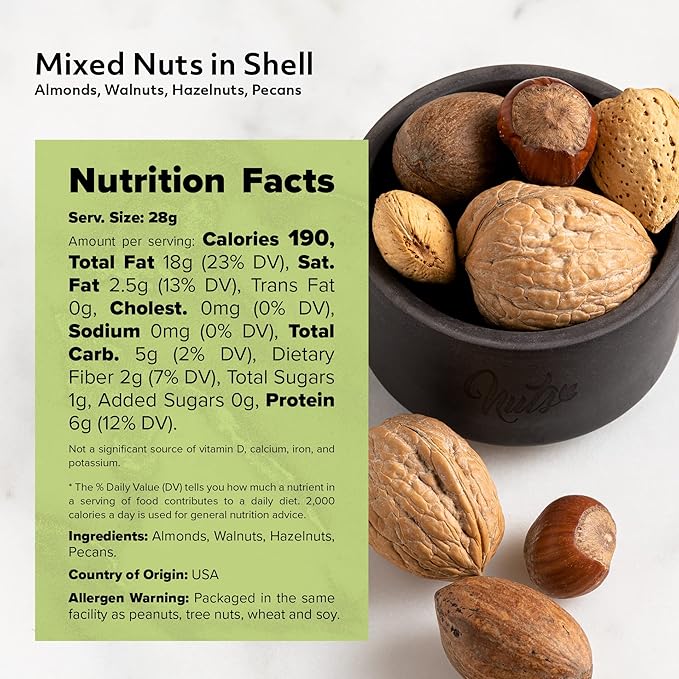 NUTS U.S. ??Mixed Nuts In Shell (Almonds, Walnuts, Hazelnuts, Pecans) | No Added Colors and No