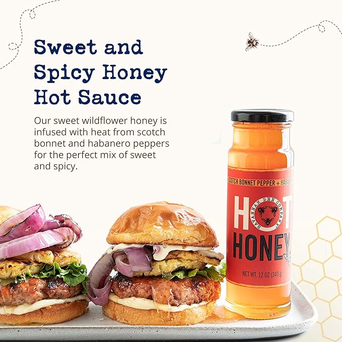 Savannah Bee Company 100% Pure and Gluten Free - Sweet and Spicy Honey Hot Sauce - Infused With